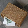 Angoily Woven Magazine Holder Magazine Wicker Basket Natural Narrow Rattan Magazine Holder Magazine Storage Basket Bin for Home Office