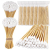 600PCS 6'' Long Cotton Swabs,Lint Free Sturdy Cotton Swabs with Bamboo Handle -Highly Absorbent,Gun Cleaning Swabs for Precision Cleaning,Makeup or Pets (Single Round Swabs)