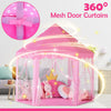 wilwolfer Princess Castle Play Tent for Girls Large Kids Play Tents Hexagon Playhouse with Star Lights Toys for Children Indoor Games (Pink)