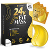 24K Gold Under Eye Patches For Puffy Eyes (24 Pairs Individually Wrapped) - Collagen Enriched Under Eye Masks for Dark Circles and Puffiness, Hyaluronic Acid Under Eye Mask Patches for Wrinkles