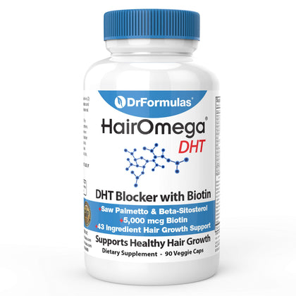 drformulas dht blocker for men and women | hairomega advanced hair growth supplements with biotin 5000 mcg | hair loss vitamins pills, 45 day supply (expiry -3/31/2026)