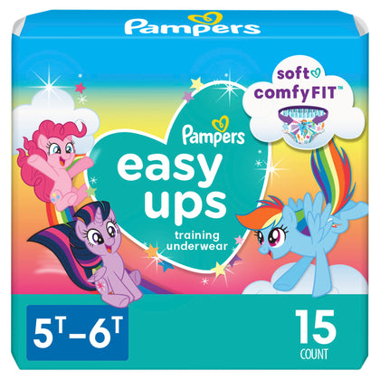 Pampers Easy Ups Girls & Boys Potty Training Pants - Size 5T-6T, 15 Count, My Little Pony Training Underwear