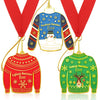 Loetere Ugly Xmas Sweater Medal Award 2.2 x 2.5 Inch for Ugly Sweater Party Decoration Contest Prizes Christmas Tree Ornament Necklace Jewelry for Xmas Party Supplies Hanging Medal(3 Pcs)