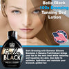 Bella Black 100X Bronzer Tanning Lotion - Premium Tanning Bed Lotion with Extreme Silicone Emulsion and Banana Fruit Extract - Instant Results - Dark Tanning Lotion for Indoor Tanning Beds - 13.5oz