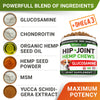 Hemp Treats - Glucosamine Dog Joint Supplement + Omega 3 - w/Hemp Oil - Chondroitin, MSM - Advanced Mobility Chews - Joint Pain Relief - Hip & Joint Care - Chicken Flavor - 120 Ct - Made in USA