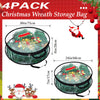 Zhengmy 30'' 24'' Christmas Wreath Storage Container - 4 Pack Clear Xmas Bags with Handle and Dual Zipper Plastic Decorative Protector for Seasonal Holiday Garland (Black)