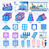 Frozen Toys for Girls Magnetic Tiles 102pcs with Dolls Princess Castle Building Toys Girls Toys Age 4-5 6-8 Magnetic Blocks Birthday Gifts & Toys for 3 4 5 6 7 8+ Year Old Xmas Gifts for Kids