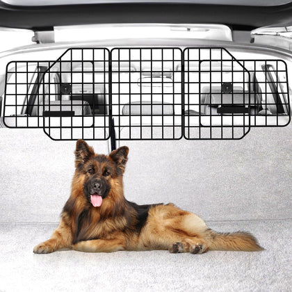 HAITRAL Universal-Fit Dog Car Barrier,Adjustable Dog Barrier for SUVs,Cars,Trucks,Heavy-Duty Wire Mesh Dog Guard Pet Divider,Back Seat Dog Separator Gate for Cargo Area,Safety Car Travel Accessories