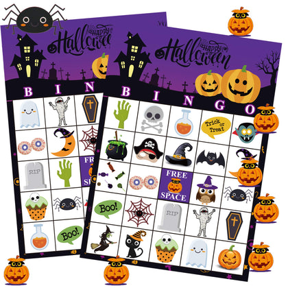 Funnlot Halloween Bingo Game Halloween Party Games for Kids 24 Players Halloween Bingo Game Cards for School Classroom Family Activities Halloween Party Favors