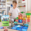 IGIVI Magnetic Tiles - Road Set with Car Toys for 3+ Year Old Boys & Girls, Magnet Building Blocks Expansion Pack, STEM Construction Toys for Kids Ages 4-8, Christmas Birthday Gifts for Toddlers