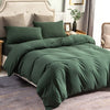 PURE ERA Jersey Knit Duvet Cover Set 100% T-Shirt Cotton Super Soft Comfy 3pc Bedding Set with Zipper Closure (Solid Forest Green, Queen)