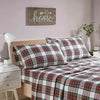 Comfort Spaces Cotton Flannel Breathable Warm Deep Pocket Sheets with Pillow Case Bedding, Queen, Red Plaid Scottish Plaid 4 Piece