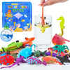 Color Changing Mold Free Bath Toys for Toddlers Kids, Color Change Sea Creatures Ocean Animal Toys & Glow in The Dark Toy with Bath Book(13 Pack), Water Table Toys Rubber Fish Toys for Kids Bathtub