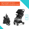 Summer Infant 3Dpac CS Compact Stroller, Black - Car Seat Adaptable Baby Lightweight Stroller with Convenient One-Hand Fold, Reclining Seat and Extra-Large Canopy