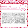 Valentine's Day Activity Poster - 31.5 x 72 Inches,Valentine's Day -Themed Happy Valentine's Day Party, Versatile Paper Coloring Banner/Table Cover for School Parties and Special Events Decoration