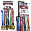 Goutoports Medal Hanger Display for Runner - Race Bib Holder - Medal Holder Display Rack - 3 Rows Medal Hanger - Sturdy Black Steel Metal - Displays Over 30 Medals 50 Race Bibs