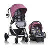 Evenflo Pivot Modular Travel System with LiteMax Infant Car Seat with Anti-Rebound Bar (Dusty Rose Pink)