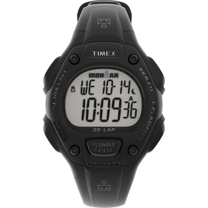 Timex Unisex IRONMAN Classic 30 34mm Resin Strap Watch - Black Case & Top Ring with Black Resin Strap