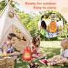 Kids-Teepee-Tent with Lights & Campfire Toy & Carry Case, Natural Cotton Canvas Toddler Tent - Washable Foldable Teepee Tent for Kids Indoor Tent, Outdoor Play Tent for Girls & Boys