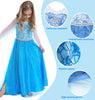 Elsa Princess Dress for Girls, Frozen Princess costume for Kids Snow Party Queen,Birthday Party Dress Up with Accessories (Blue, 3T-4T(110))