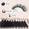 Focipeysa Lash Extension Kit Thick Eyelash Extension Kit 10-18mm Fluffy Lash Clusters 200D Individual Eyelashes Kit with Lash Bond, Lash Remover, Lash Applicator, DIY Lashes Extension