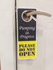 Do Not Disturb Sign - Pumping in Progress Do Not Open, Door Hanger 2 Pack, Double Sided, Ideal for Using in Any Places