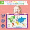 Simply Magic 5 Placemats for Kids - Kids Placemats Non Slip, Washable Reusable Children Placemats, Educational Placemats: USA and World Maps, Periodic Table, US Presidents, Plastic Placemats for Kids