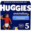 Huggies Overnites Size 5 Overnight Diapers (27+ lbs), 100 Ct (2 Packs of 50), Packaging May Vary