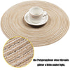 SHACOS Round Braided Placemats Set of 6 Washable Round Placemats for Kitchen Dining Table 15 inch Round Indoor Woven Fabric Table Mats (Beige, 6)