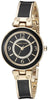 Anne Klein Women's AK/3296BKST Premium Crystal Accented Gold-Tone and Black Bangle Watch and Bracelet Set