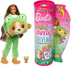 Barbie Cutie Reveal Doll & Accessories with Animal Plush Costume & 10 Surprises Including Color Change, Puppy as Frog in Costume-Themed Series