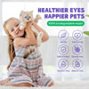 HICC PET Eyes Wipes for Dogs & Cats - Gently Remove Tear Stain, Eye Debris, Discharge, Mucus Secretions - Coconut Oil Pet Cleaning Grooming Deodorizing Wipes for Eyes, Wrinkle, Face - 100pcs