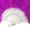FANSOF.FANS Marabou Feather Hand Fan 45cm, Fancy Dress Wedding Party Favour Gift Outdoor Vintage Dance Photoshoot (Dark Purple)