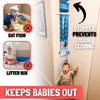 Door Buddy Child Proof Door Lock & Cat Door Stopper. Adjustable Door Strap Latch to Baby Proof Door & Keep Toddler out of Cat Food & Litter Box. Easy Pet & Baby Gate with Cat Door Interior Alternative