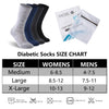 Facool Merino Wool Diabetic Socks for Men Women, Moisture Wicking Anti-sweat Circulatory Medical Socks for Neuropathy, Edema, Diabetes, Circulation, Swelling, 3 Pairs Black X-Large