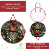 Coume 4 Pcs Christmas Wreath Storage Bag 24 Inch Garland Wreaths Container with Clear Window for Xmas Holiday Storage Bags Box Protection for Holiday Wreath Water Resistant Holder