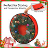 2 Pack Christmas Wreath Storage Container - 30 Inch, Garland Storage, Christmas Large Wreath Storage Container Cover, Durable Tarp Material, Dual Zipper Storage Bag for Xmas Holiday, Red