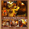 Miniature Wooden Dollhouse Kit - DIY Magic Book Store with Furniture, LEDs - Crafts Model Building Kit Gift