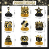 Refavor 9Pcs 50th Birthday Decorations - Black Gold 50th Birthday Party Decorations for Men Women 1974 Vintage Table Decor Supplies Honeycomb Centerpieces Happy 50 Years Birthday Decoration Decor