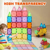 SKBA 51 Pcs Magnetic Tiles Building Blocks with Car Colorful Sensory Toys for Kids 3-12 Eco-Friendly 3D Magnetic Blocks for Toddler Construction Educational STEM Toys