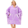 Oversized Wearable Blanket Sherpa Fleece Thick Warm Hoodie Blanket Big Hooded Sweatshirt Hoodie Blanket for Adults Women Girls Teenagers Teens Men Purple