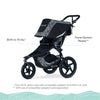 BOB Gear Revolution Flex 3.0 Jogging Stroller, Lunar - Ultra-Reflective Accents