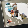 USA Photo Map - 50 States Travel Map - 24 x 36 in - Printed on Flexible Vinyl - Rewritable Double Layer Map of United States - Includes Secure Photo Maker - Unframed - Gray