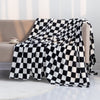 LOMAO Throw Blankets Flannel Blanket with Checkerboard Grid Pattern Soft Throw Blanket for Couch, Bed, Sofa Luxurious Warm and Cozy for All Seasons (Black, 51