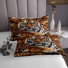 Manfei Tiger 3D Print Bedspread King Size Wild Animals Bedding Set 3pcs for Kids Teens Room Decor,Animal Fur Quilted Coverlet Soft Breathable Bedding Quilt with 2 Pillowcases