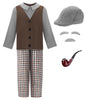 ReliBeauty Old Man Costume for Kids Grandpa Outfit Old Person for boys 100 Days of School with Old Person, 6-7/130