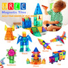 UREC 104 Pieces Magnetic Tiles Building Blocks for Kids Magnet Building Tiles Set with 2 Cars, Construction STEM Toys Gift for Boys and Girls