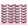 FARRED Fluffy Natural Lashes Cat Eye Lashes 8D Eyelashes Short Mink Eye Lashes Wispy False Eyelashes 14 Pairs Faux Mink Strip Fake Lash Pack for Daily Makeup (F10 | 9-15mm)