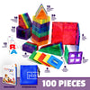 Playmags 100-Piece Magnetic Tiles Building Blocks Set, 3D Magnet Tiles for Kids Boys Girls, Educational STEM Toys for Toddlers