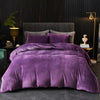 Ivellow Velvet Duvet Cover Queen Purple Velvet Queen Duvet Cover Comforter Cover 3Pcs Ultra Soft Duvet Cover Breathable Solid Luxury Flannel Velour Duvet Cover Zipper Closure Corner Tie